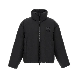 Black Polyester Full-Length Jacket