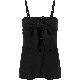 Black Virgin Wool Tank Tops