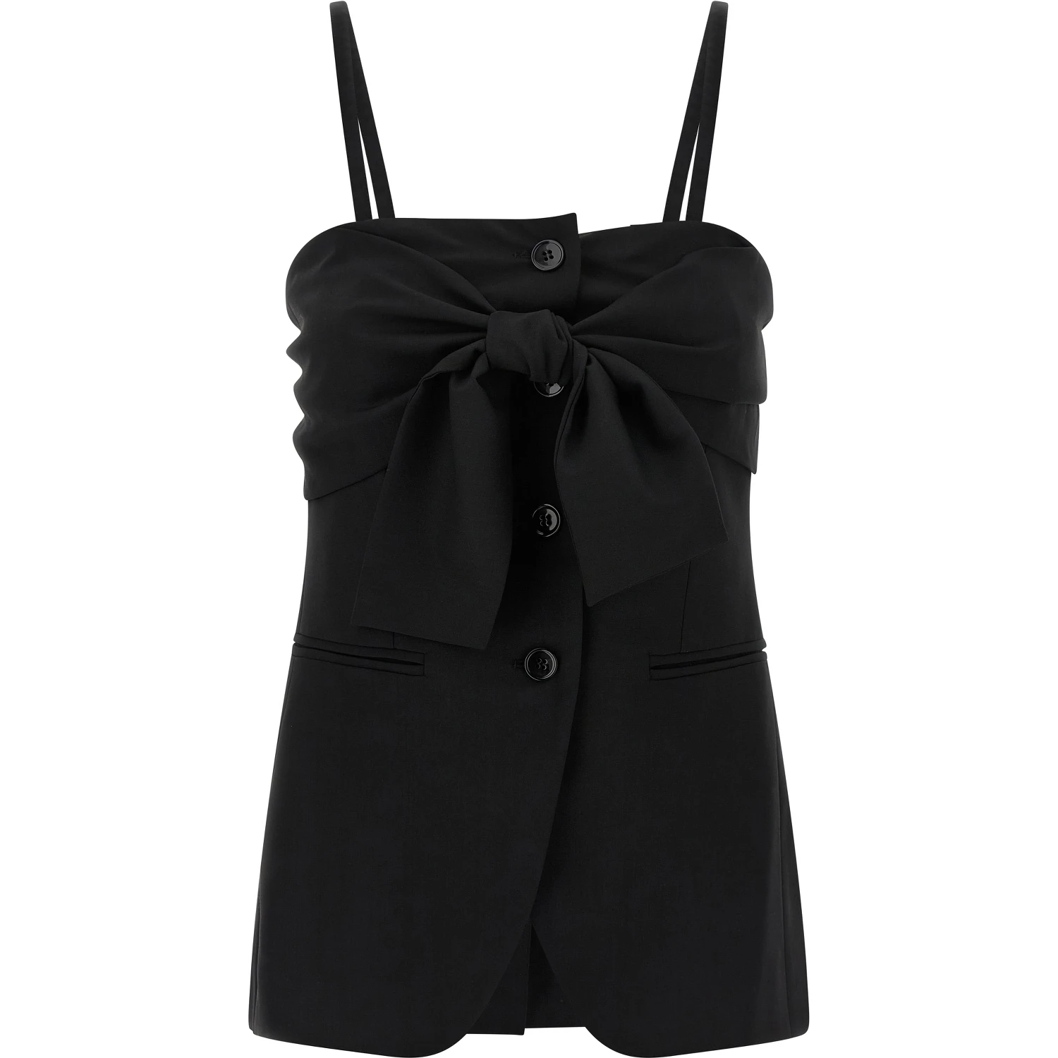 Black Virgin Wool Tank Tops
