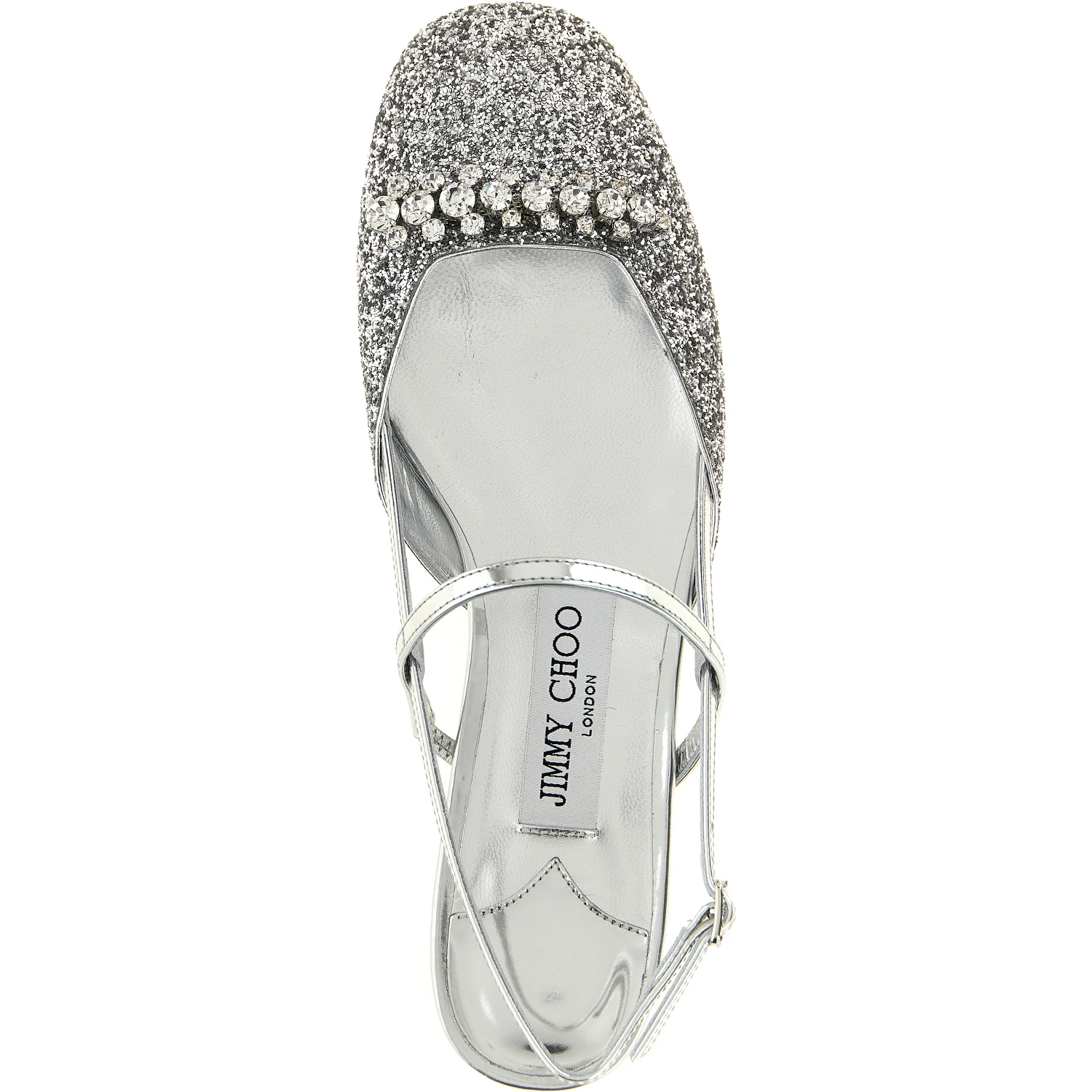 Silver Tencel Ballet Flats