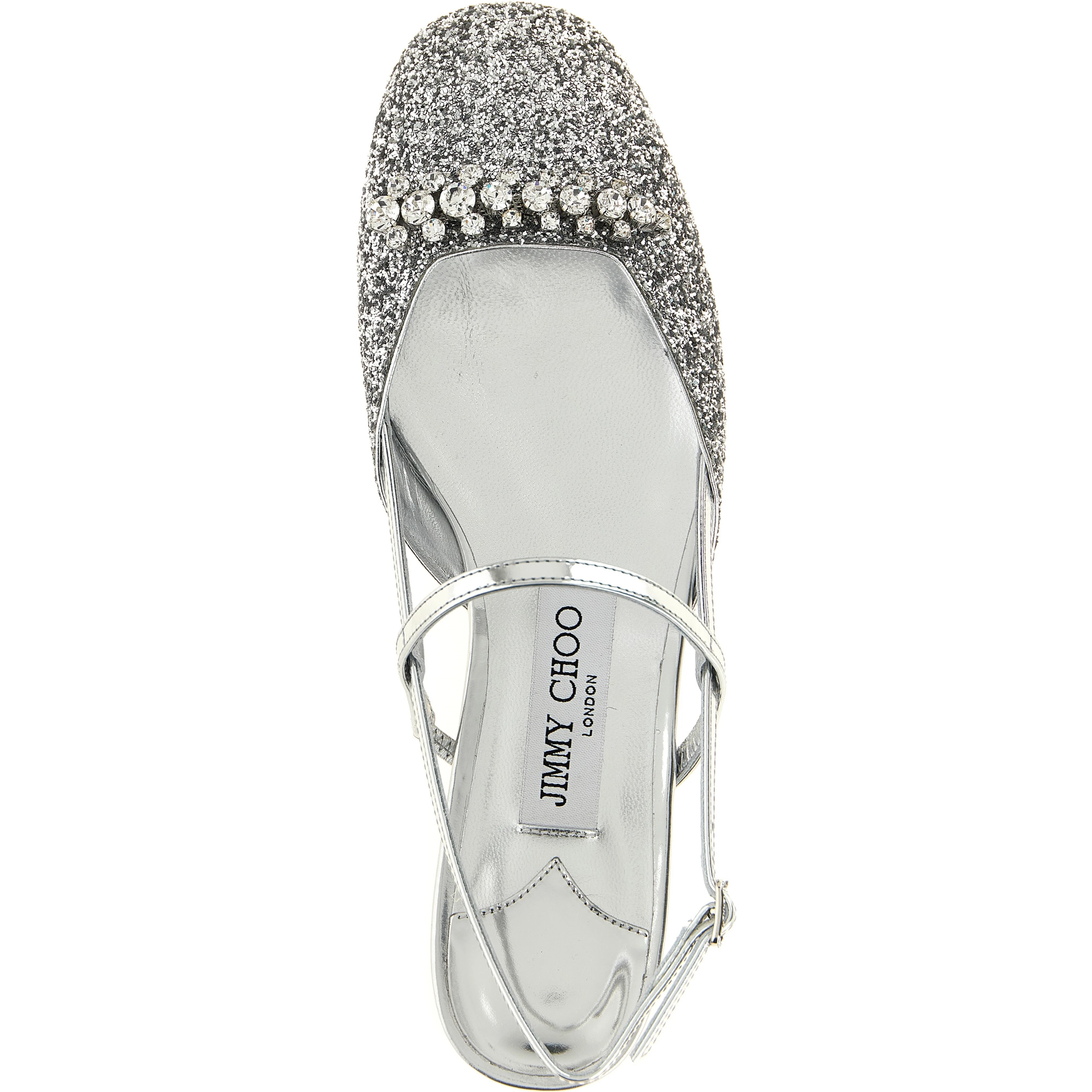 Silver Tencel Ballet Flats