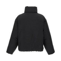 Black Polyester Full-Length Jacket