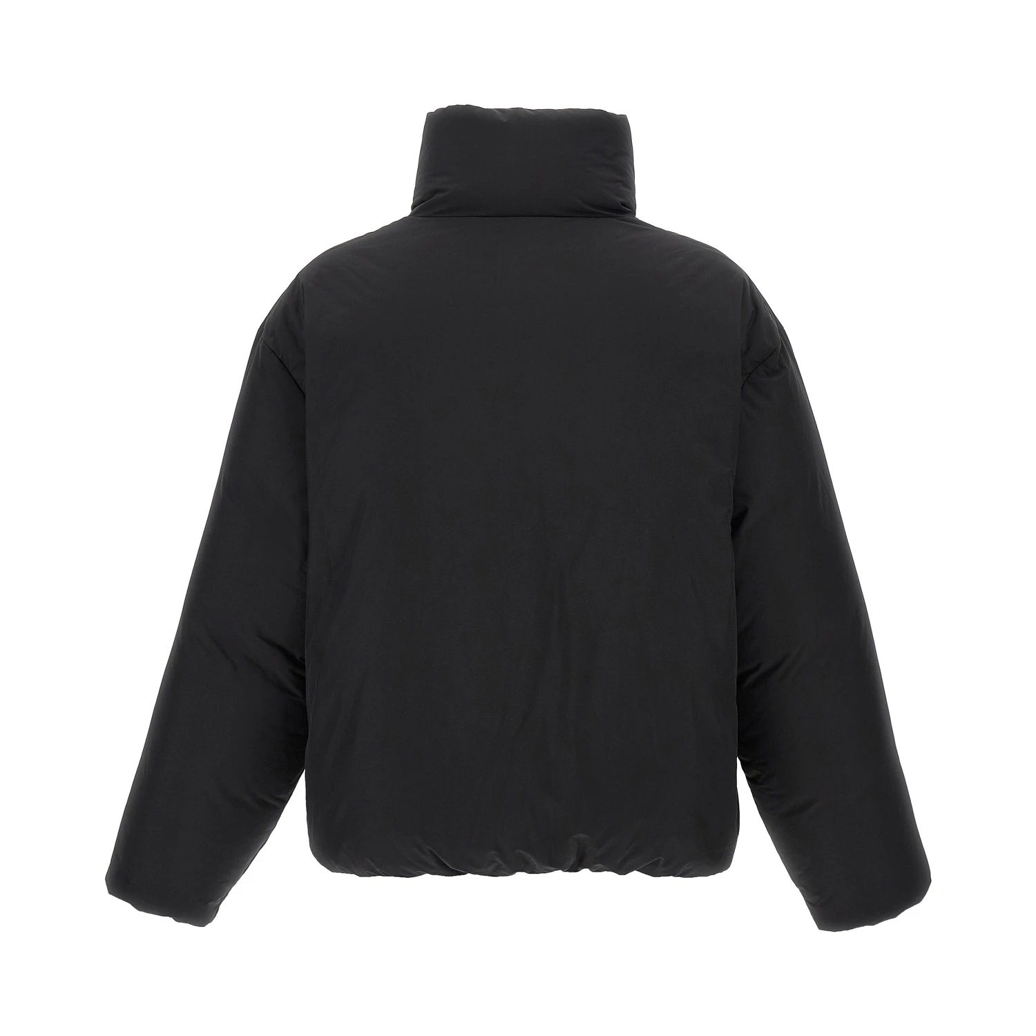 Black Polyester Full-Length Jacket
