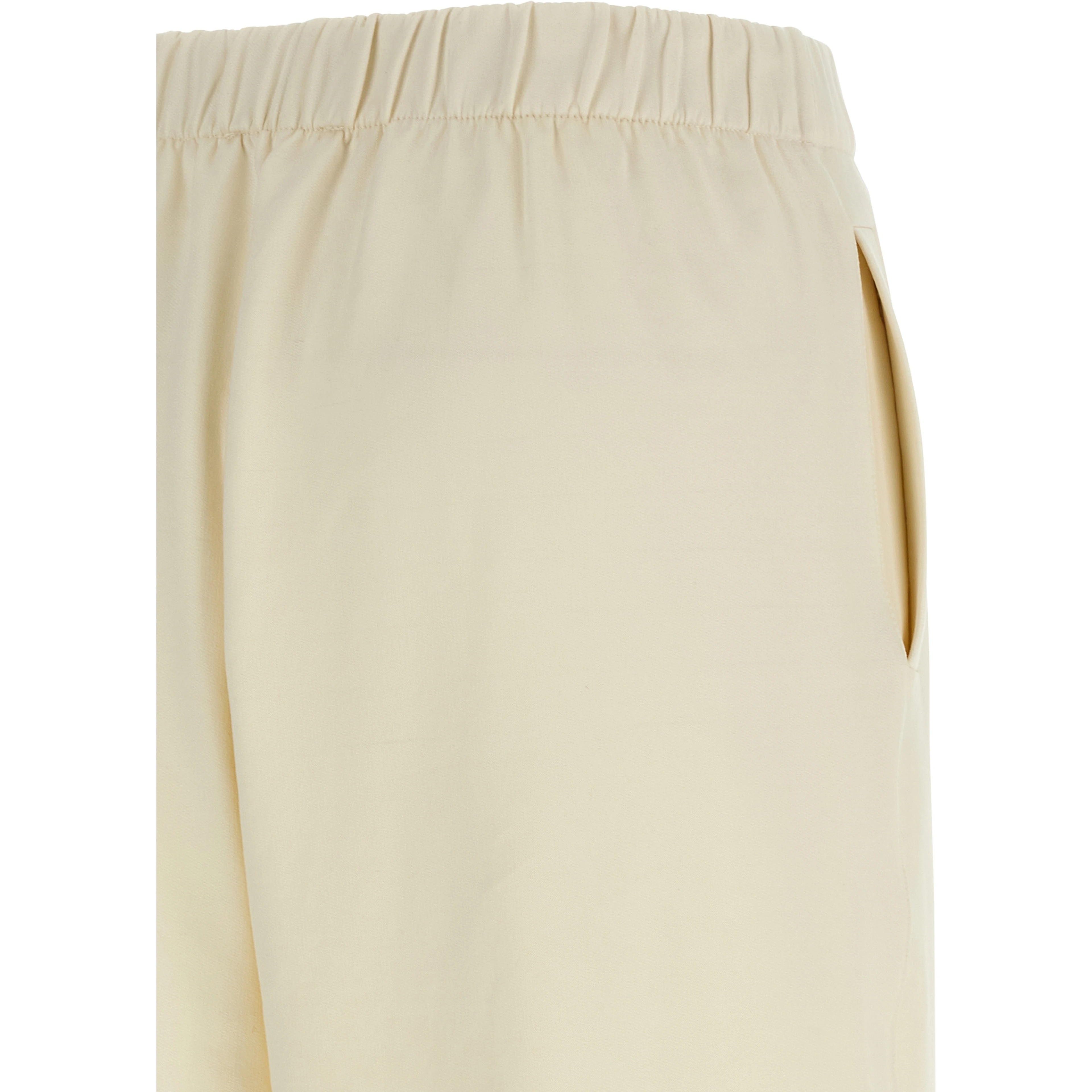 White Silk Casual Pants
