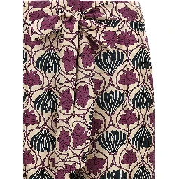 Purple Silk Casual Pants