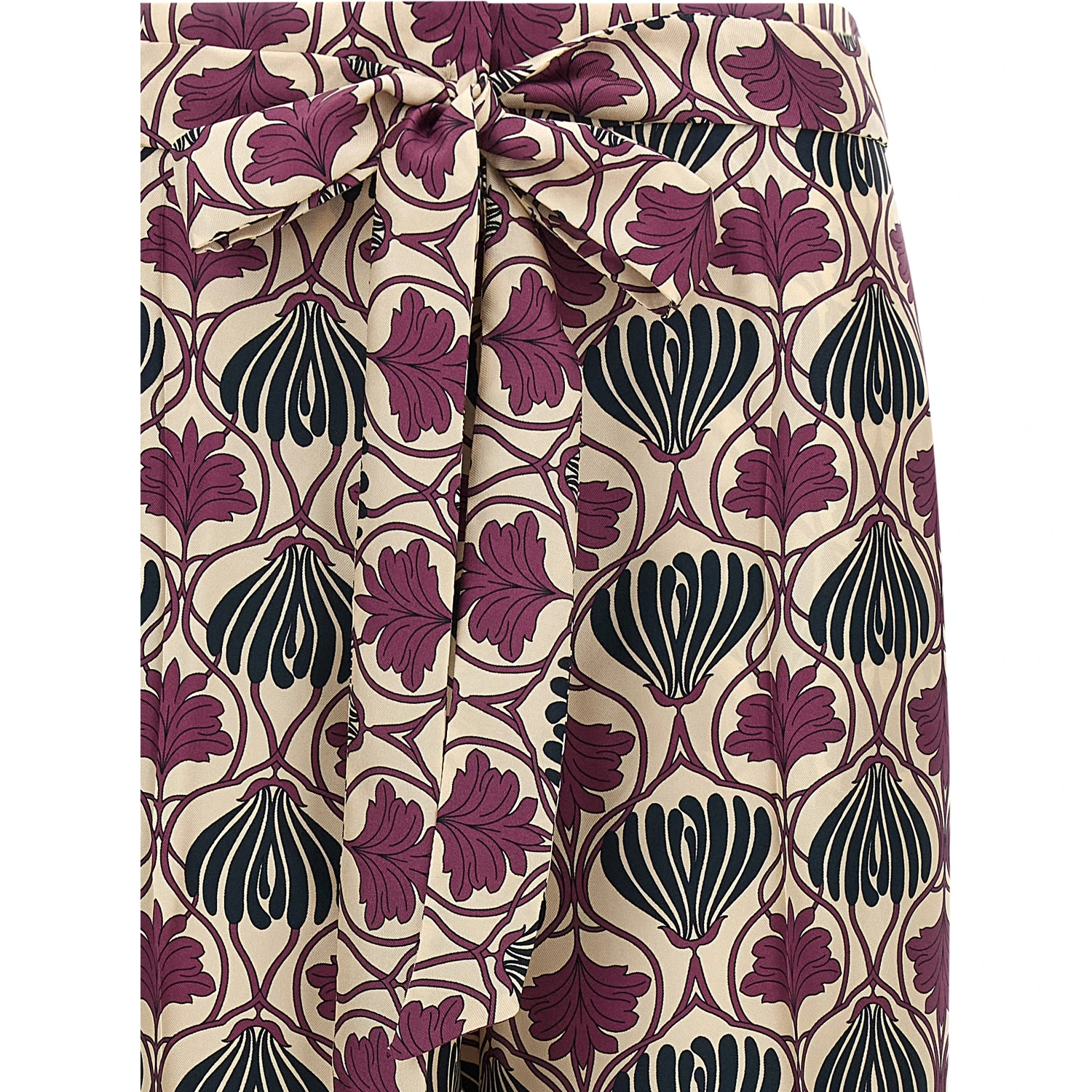 Purple Silk Casual Pants