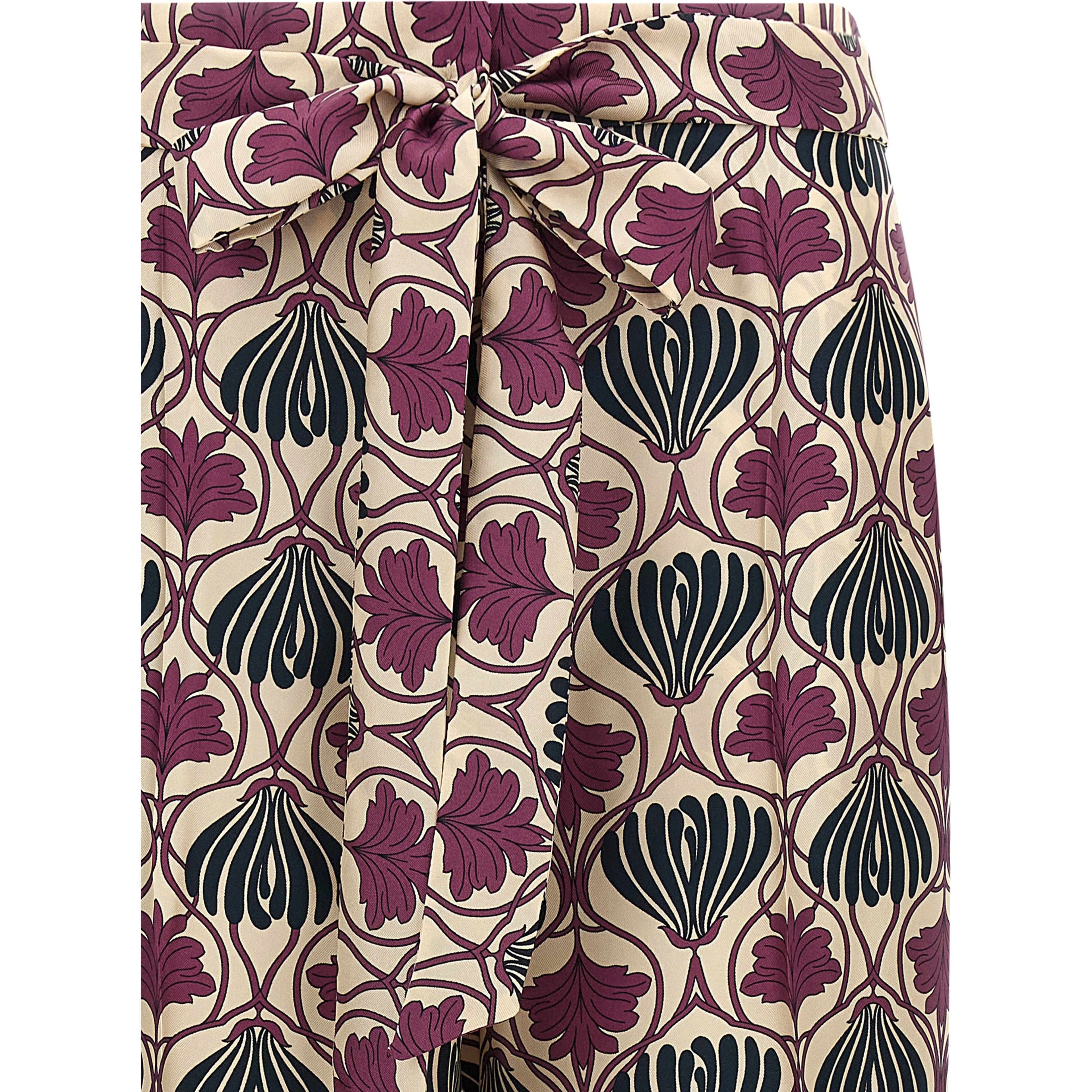 Purple Silk Casual Pants