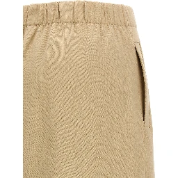 Brown Silk Casual Pants