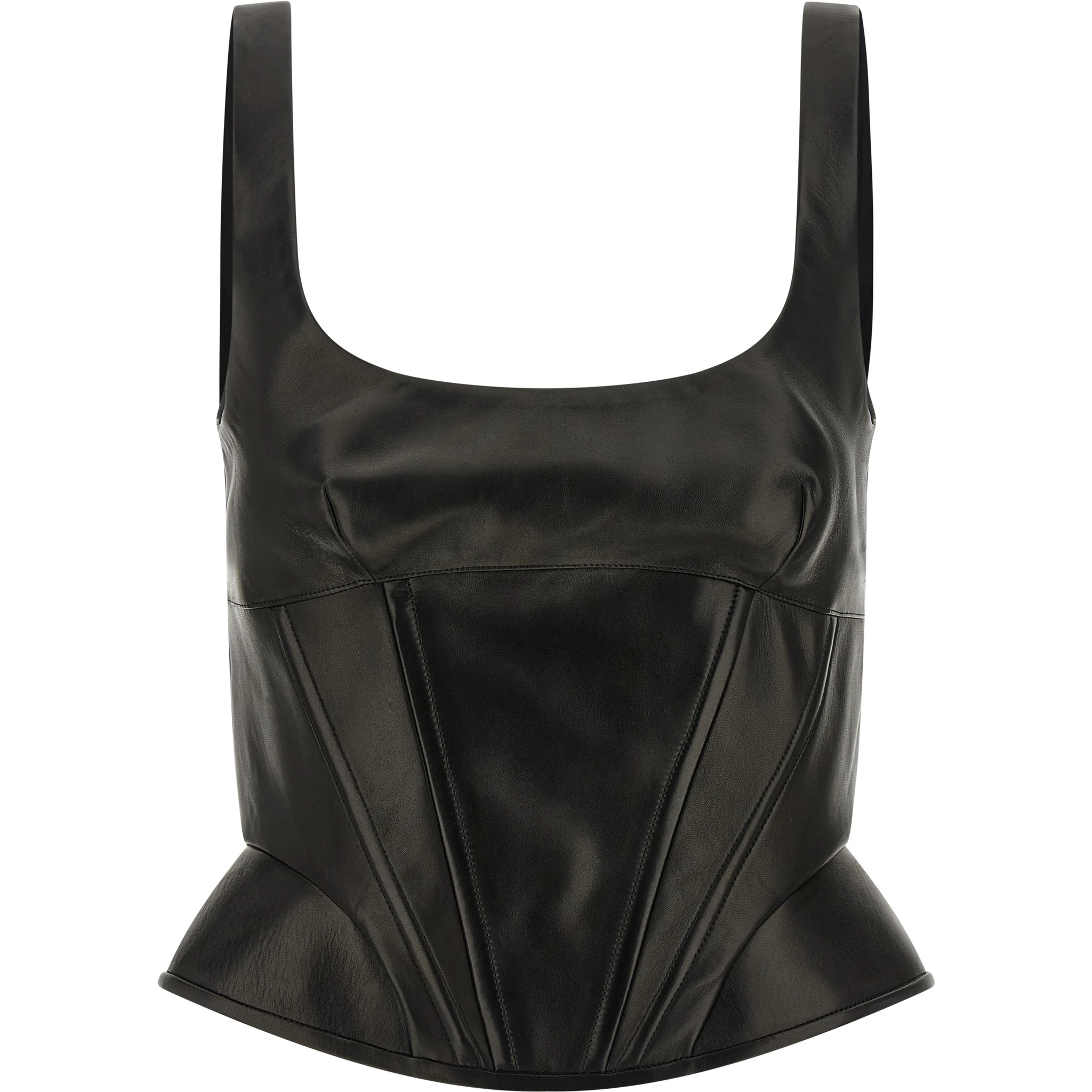 Black Lamb Leather Tank Tops