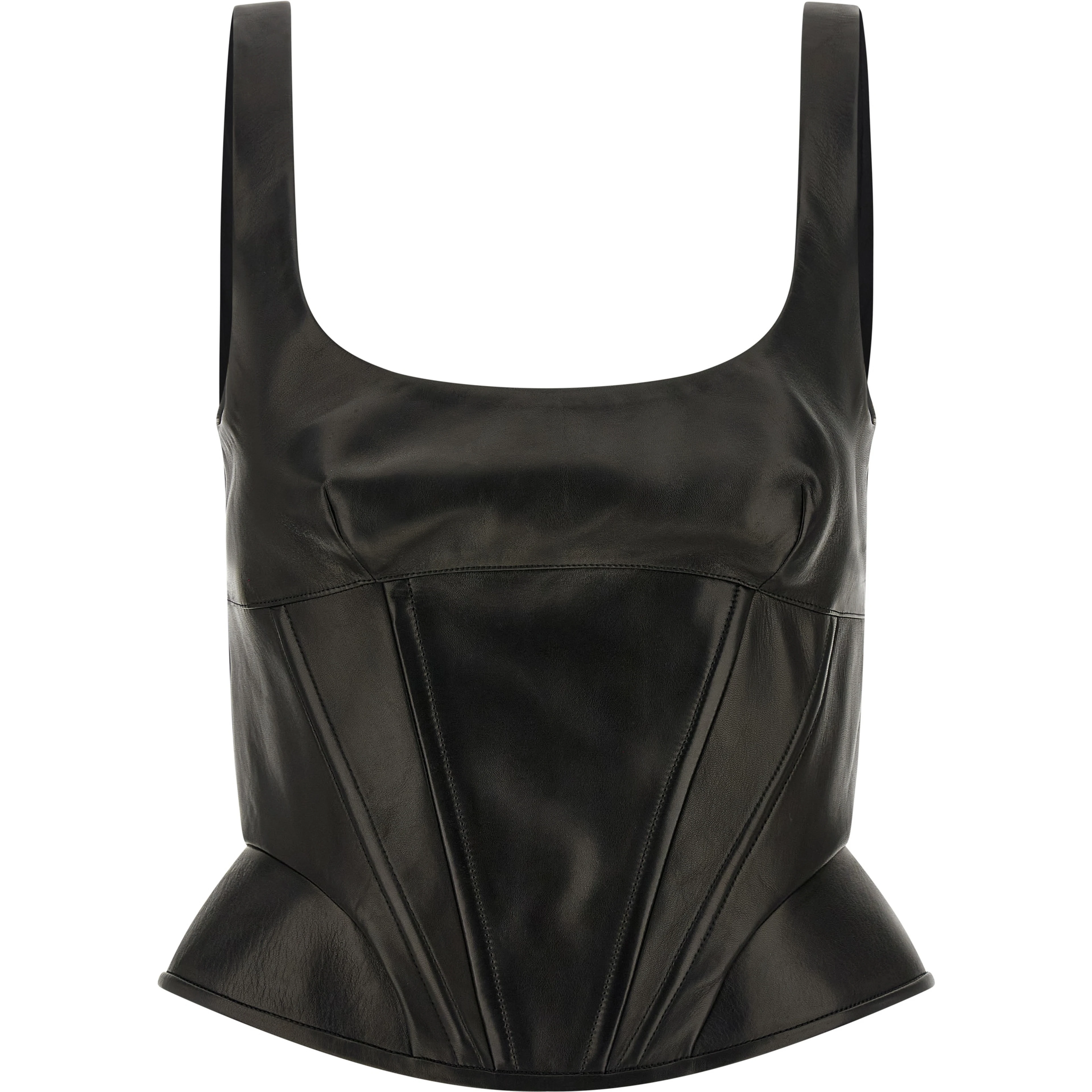 Black Lamb Leather Tank Tops