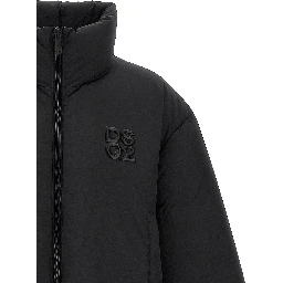 Black Polyester Full-Length Jacket