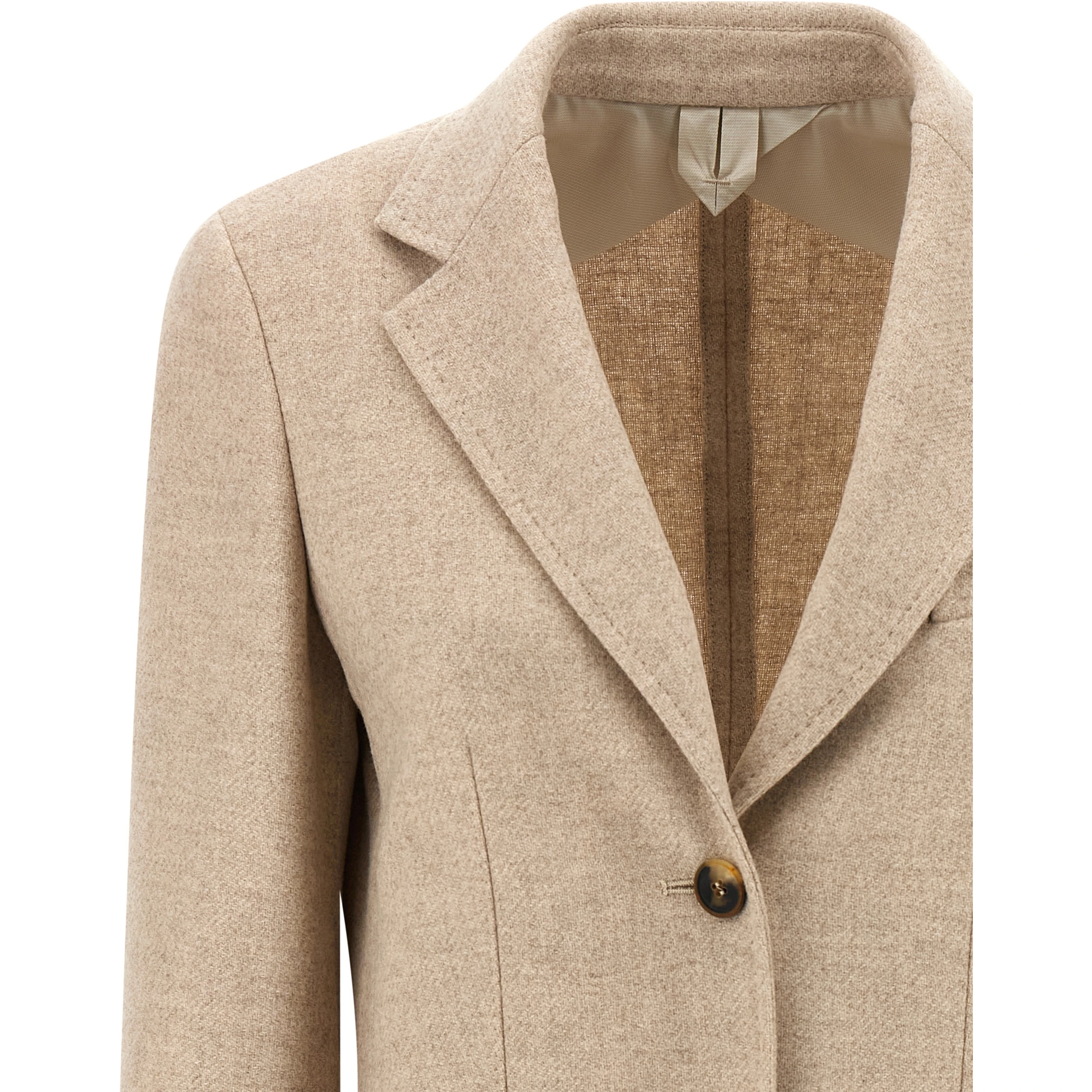Beige Alpaca Leather Blazer