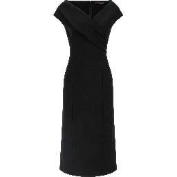 Black Viscose Midi Dress