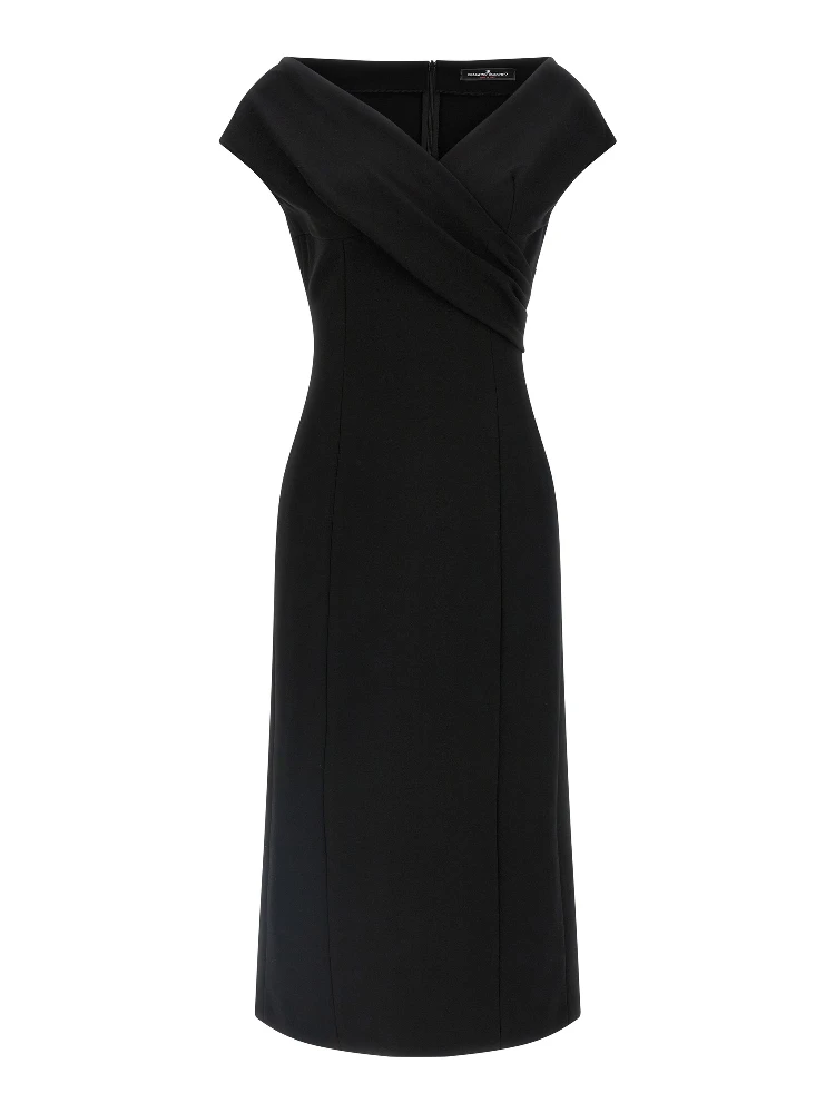 Black Viscose Midi Dress