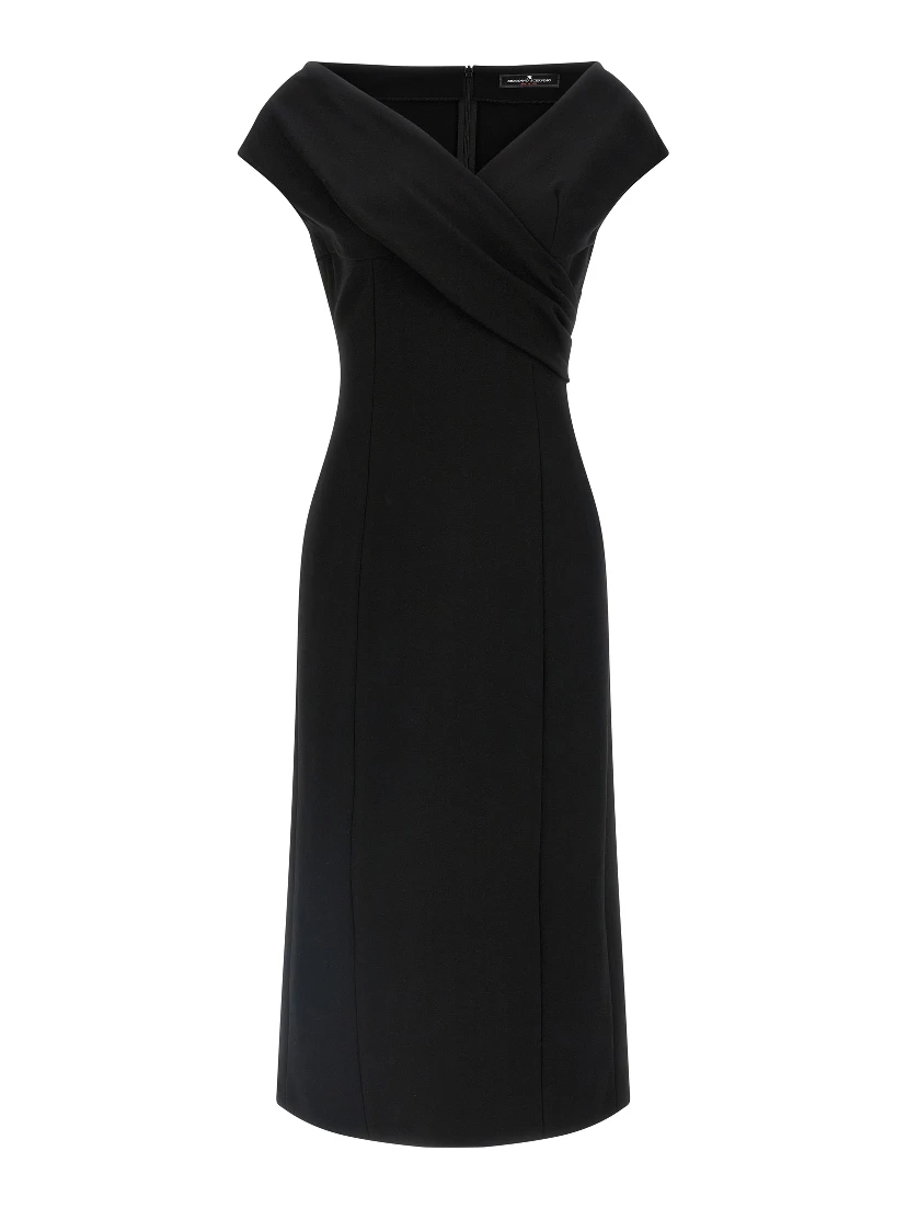 Black Viscose Midi Dress