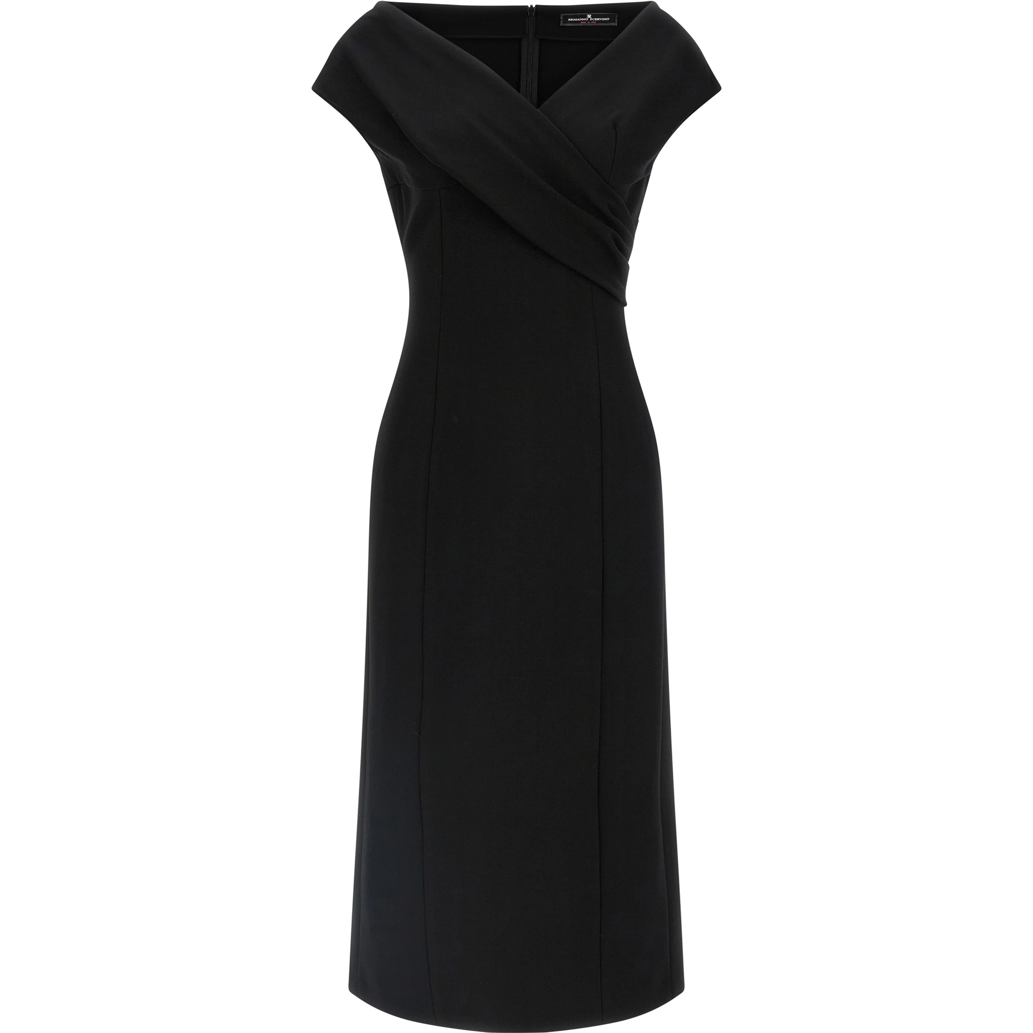 Black Viscose Midi Dress
