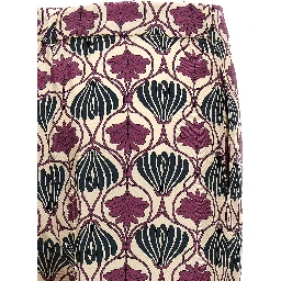 Purple Silk Casual Pants