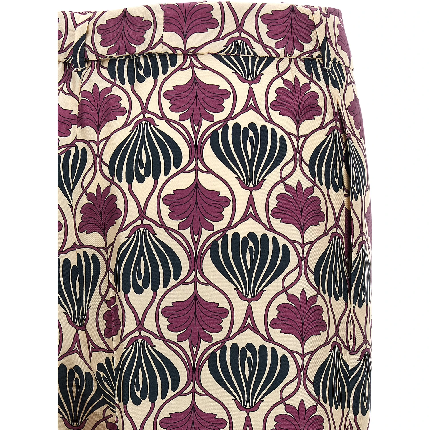 Purple Silk Casual Pants