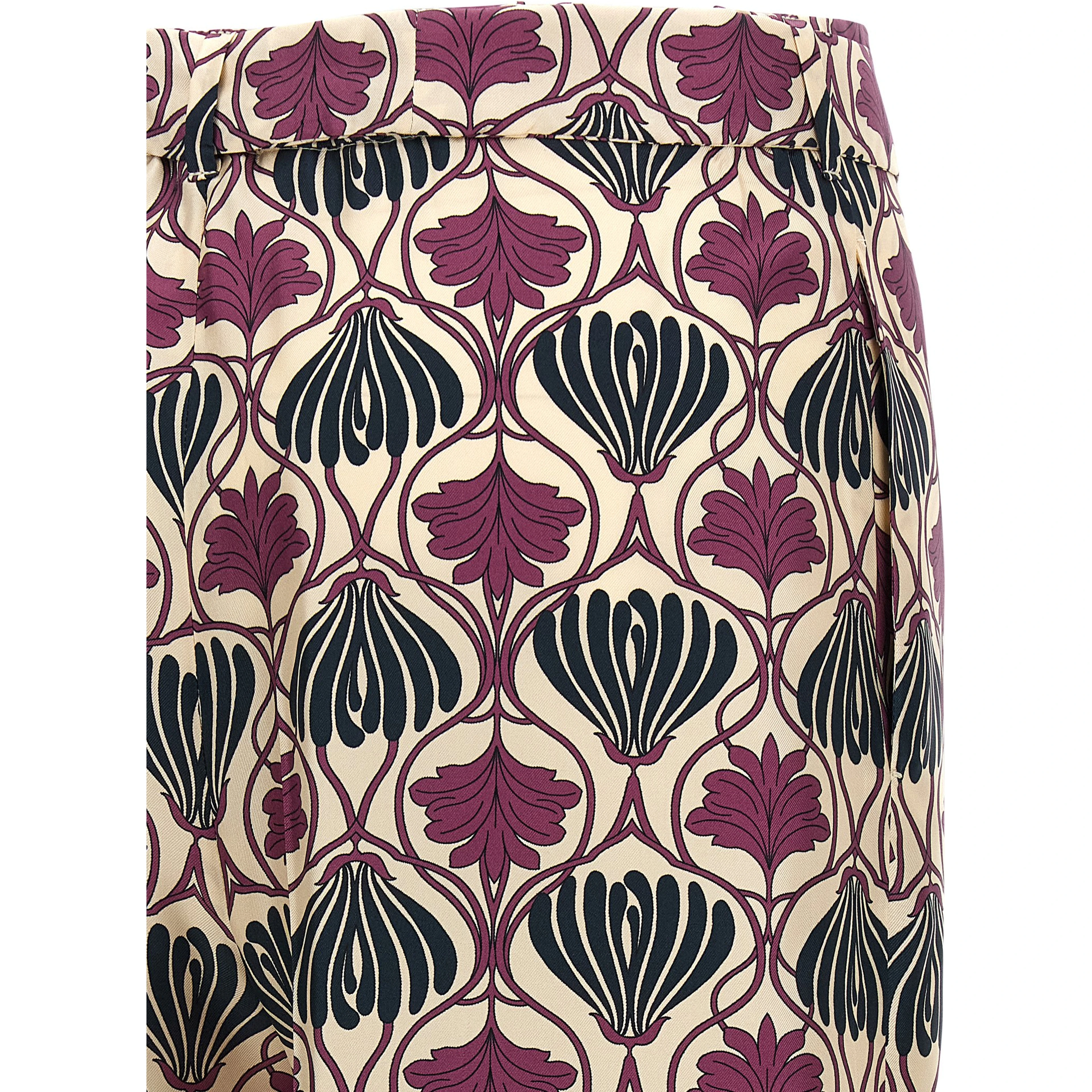 Purple Silk Casual Pants