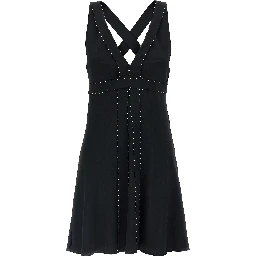 Black Acetate Short Dress