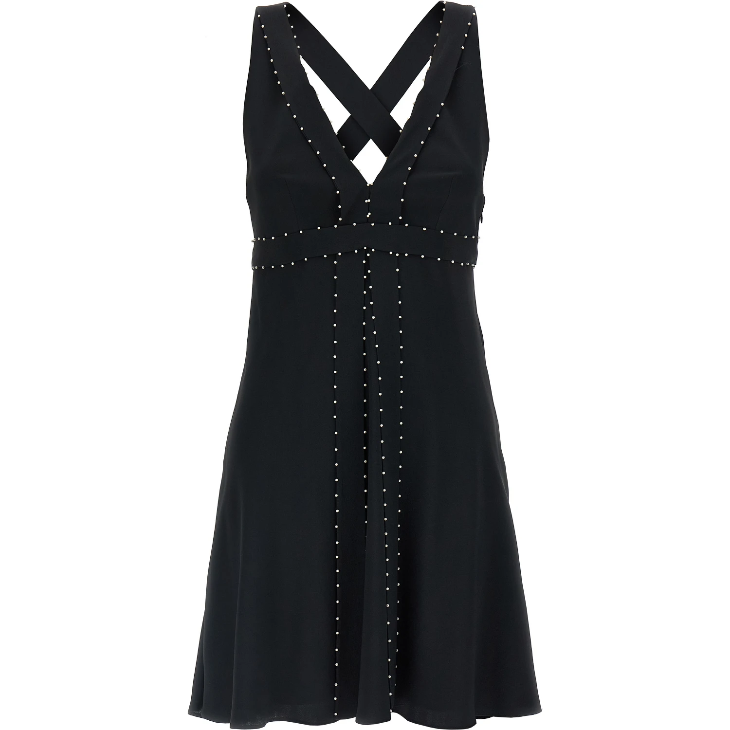 Black Acetate Short Dress