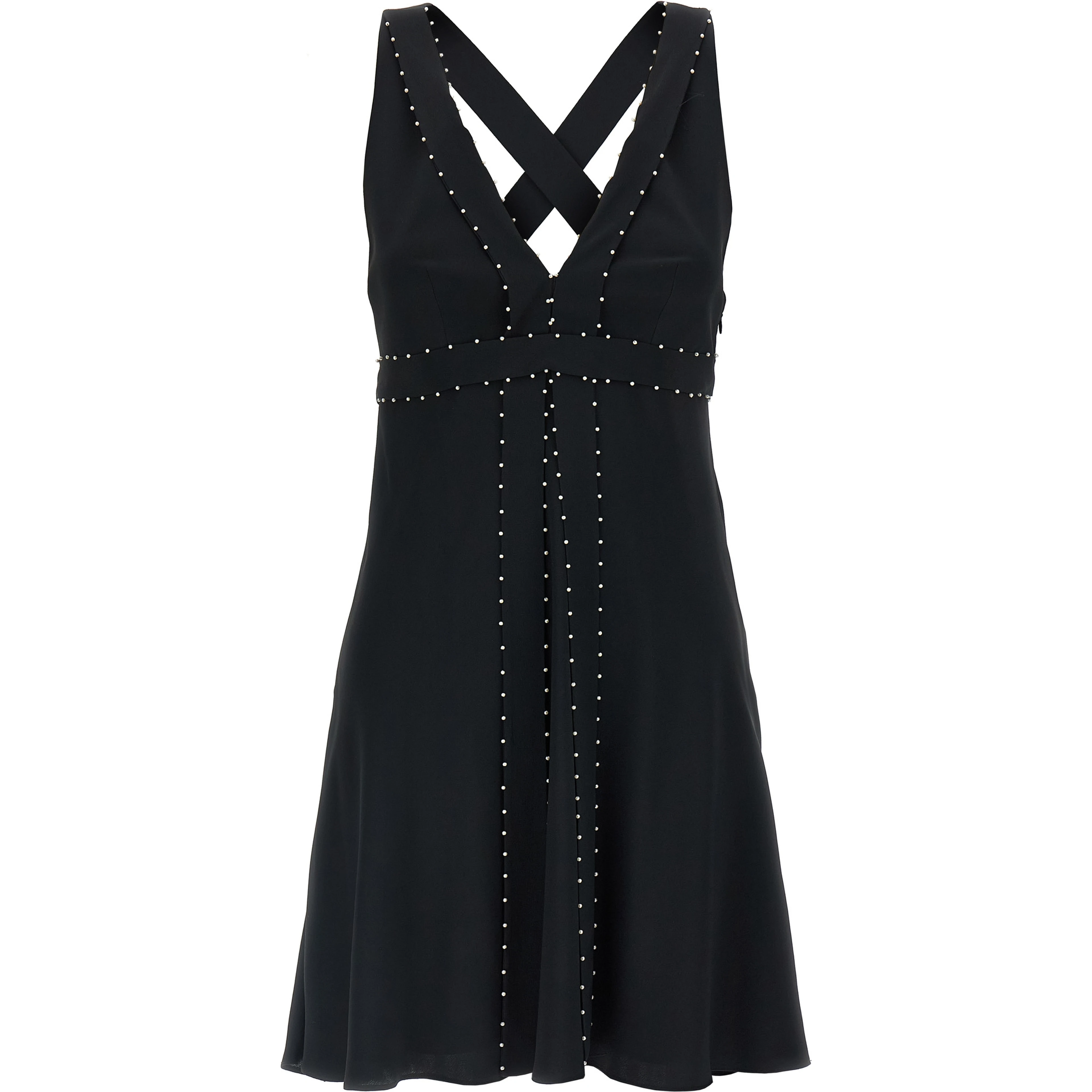 Black Acetate Short Dress