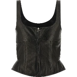 Black Lamb Leather Tank Tops