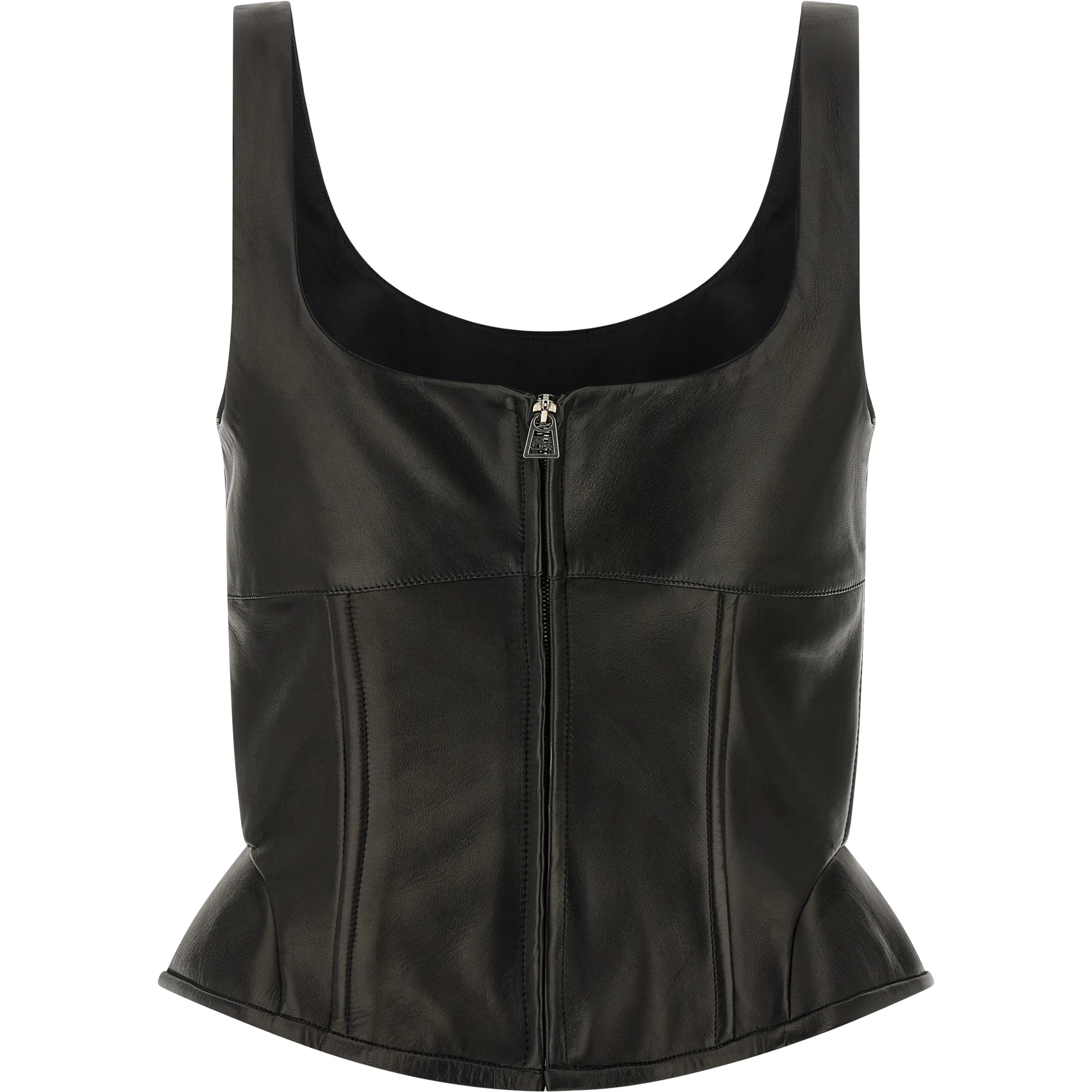 Black Lamb Leather Tank Tops