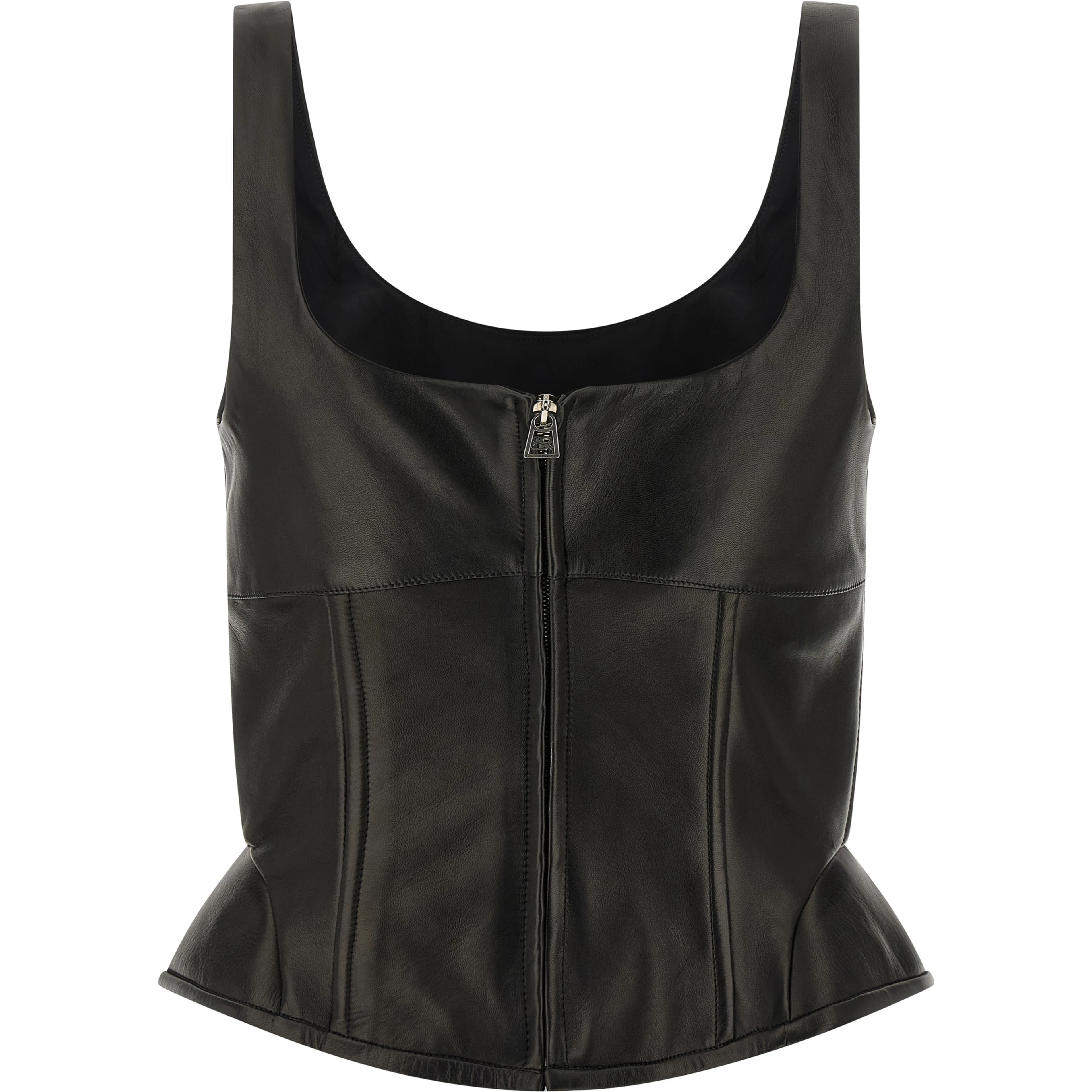 Black Lamb Leather Tank Tops