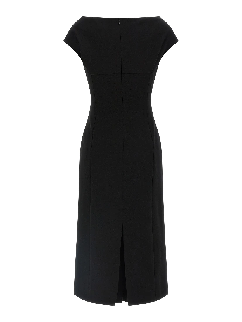 Black Viscose Midi Dress