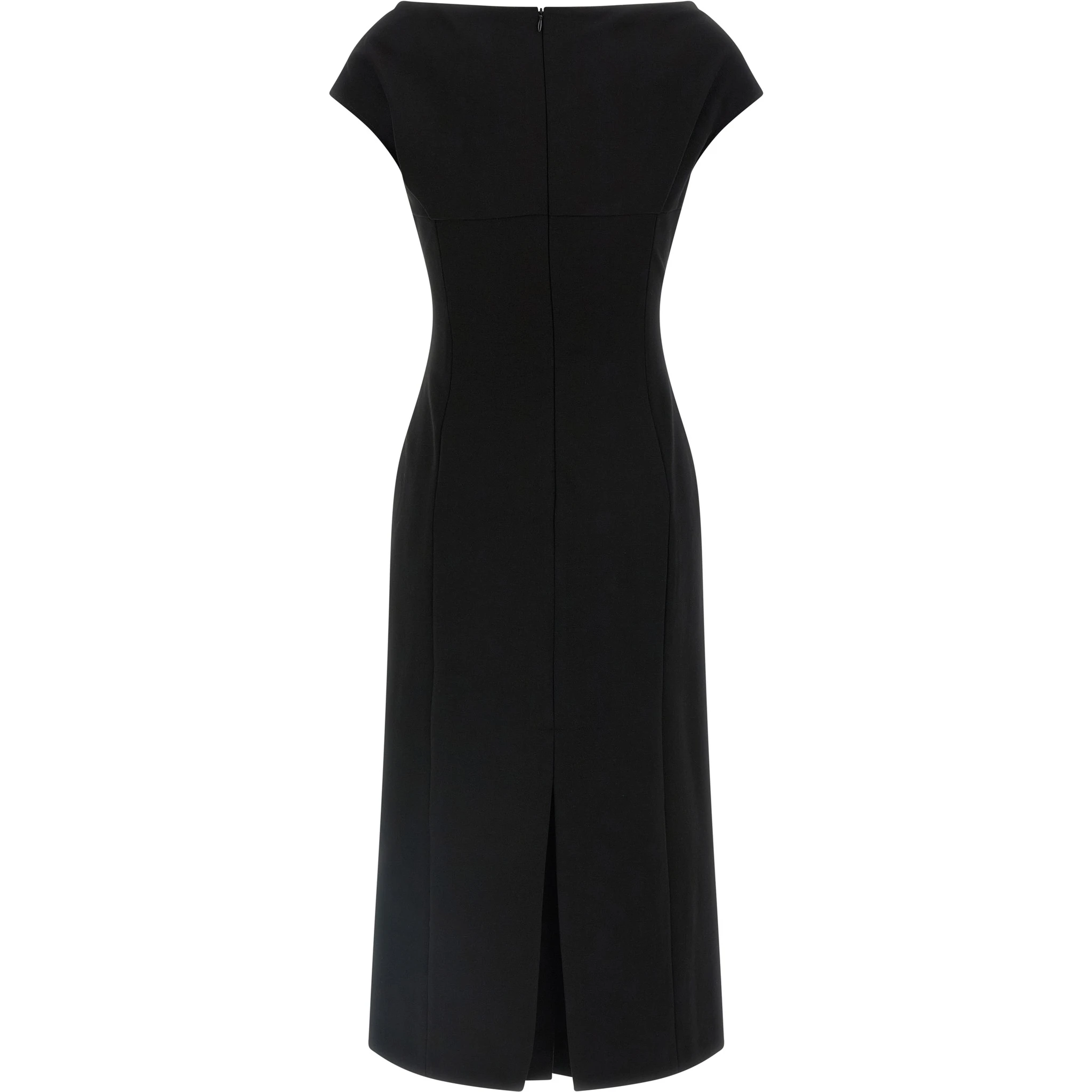 Black Viscose Midi Dress