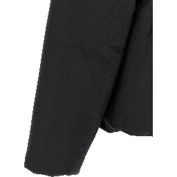 Black Polyester Full-Length Jacket