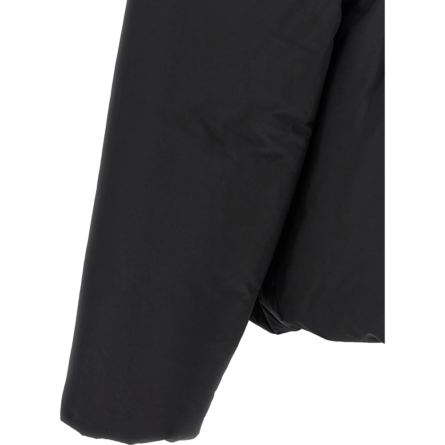 Black Polyester Full-Length Jacket