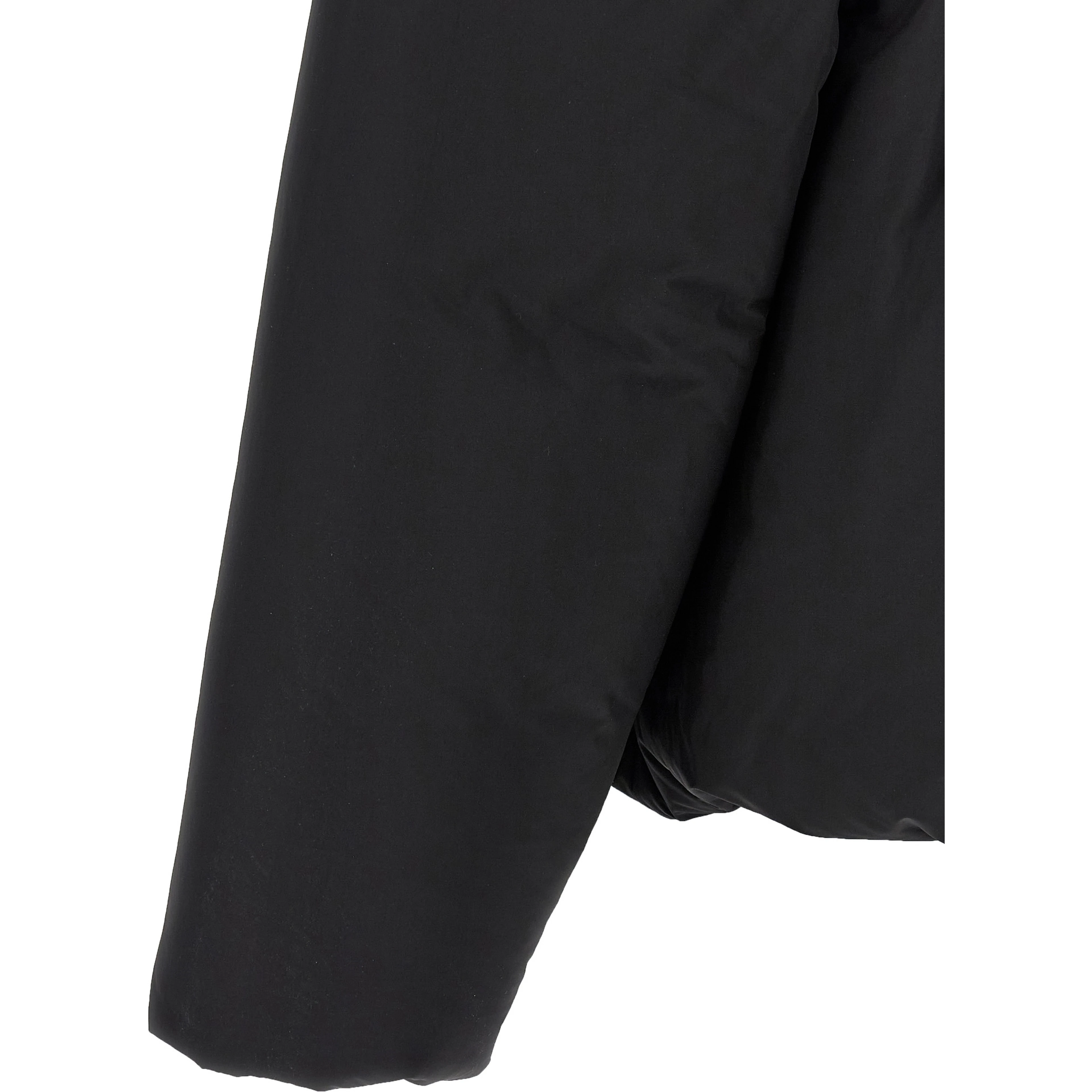 Black Polyester Full-Length Jacket
