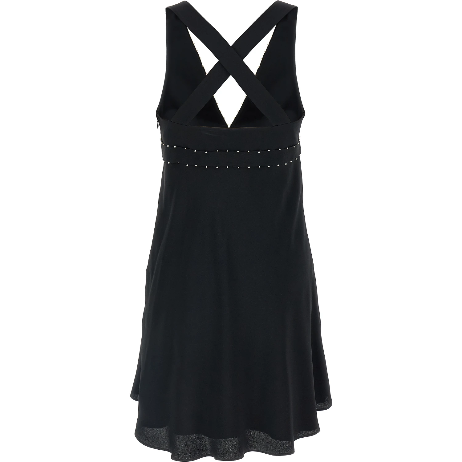 Black Acetate Short Dress