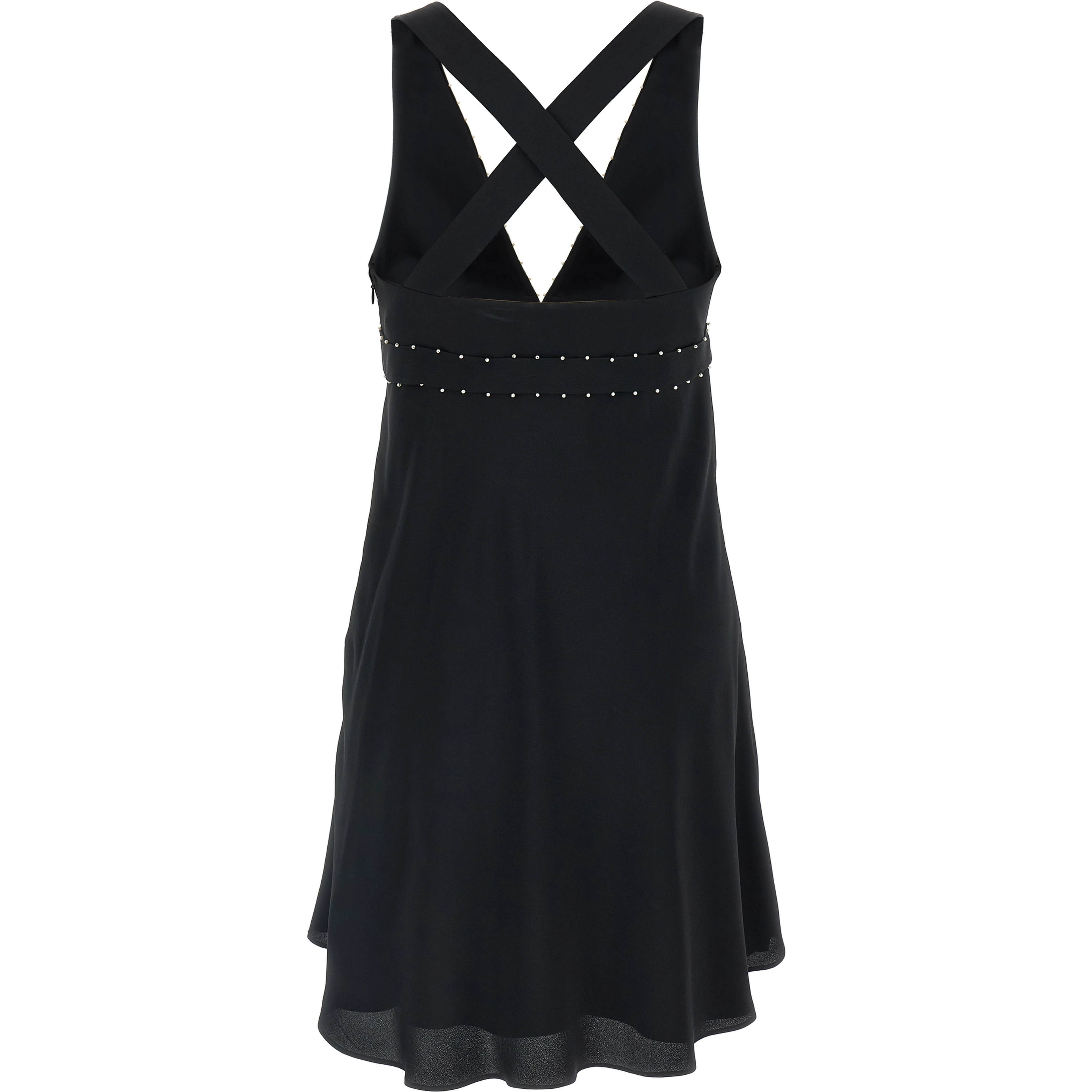 Black Acetate Short Dress