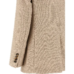 Beige Alpaca Leather Blazer