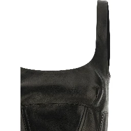 Black Lamb Leather Tank Tops