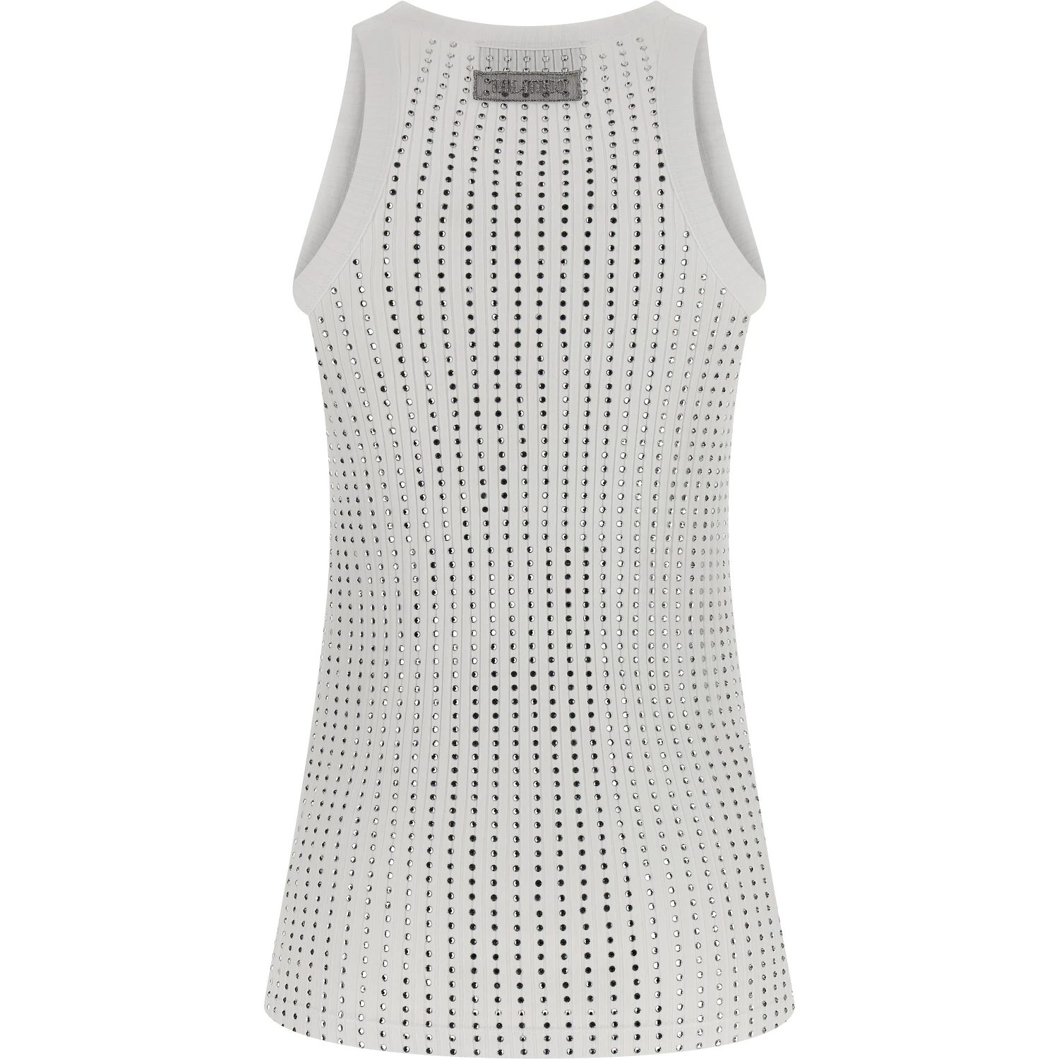 White Cotton Sleeveles T-Shirt