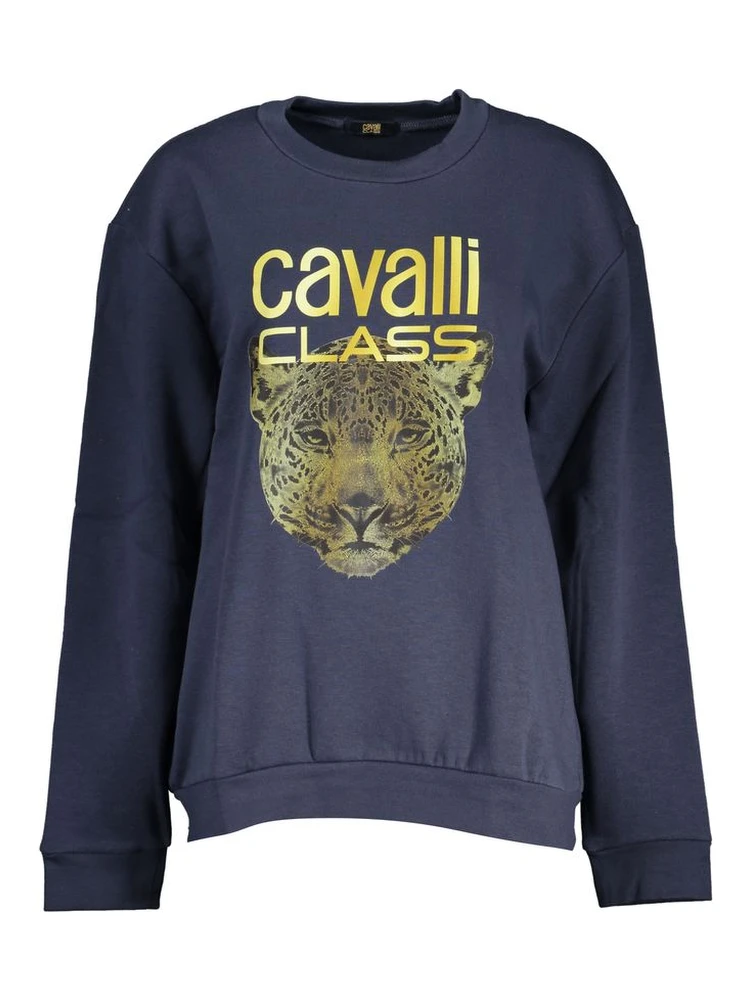 Blue Polyester Women Sweatshirt