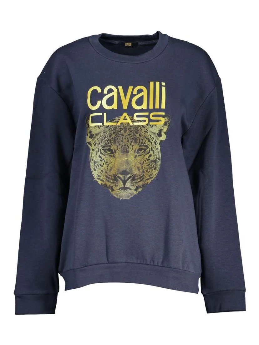 Blue Polyester Women Sweatshirt