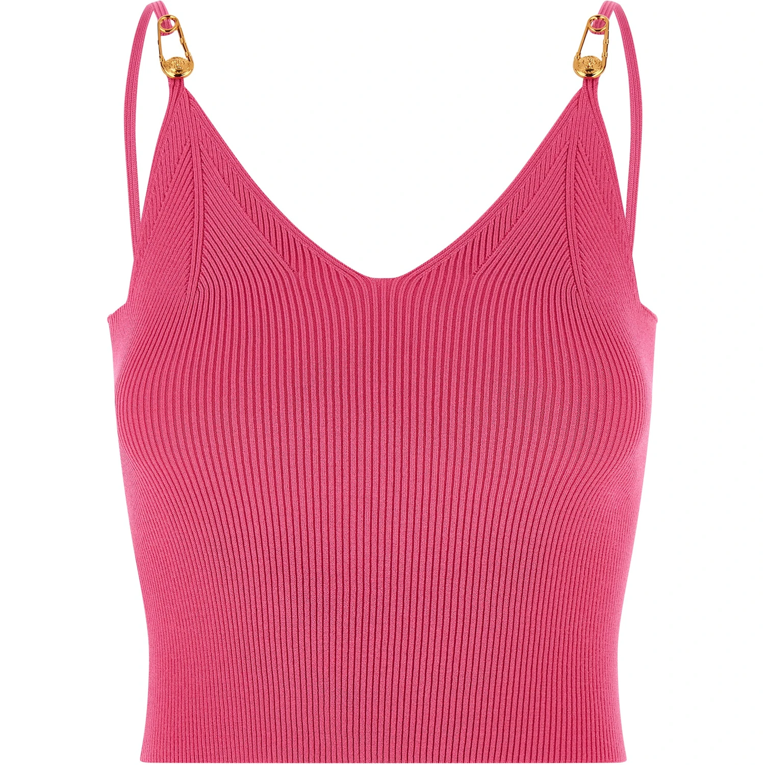 Fuchsia Viscose Sleeveles T-Shirt