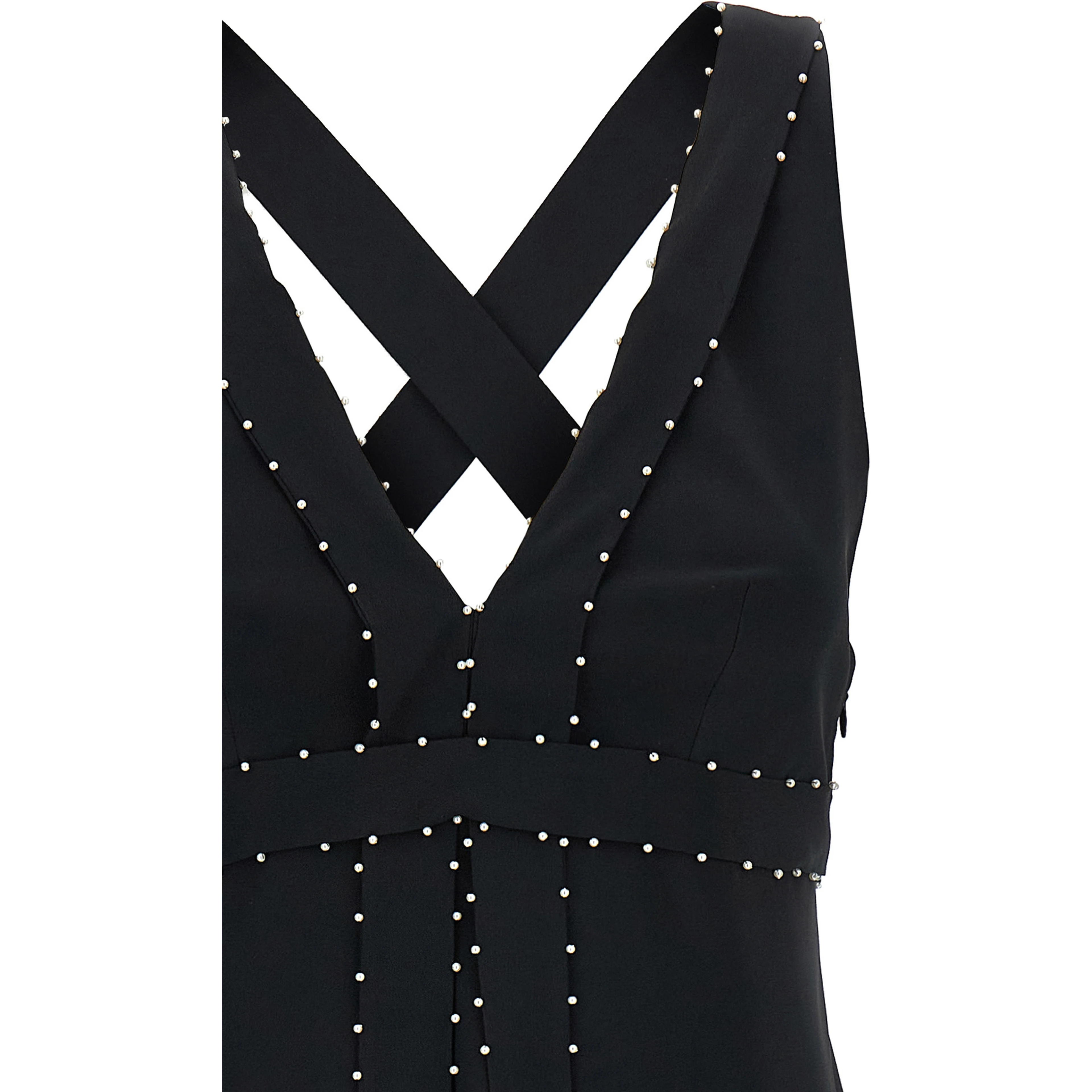 Black Acetate Short Dress