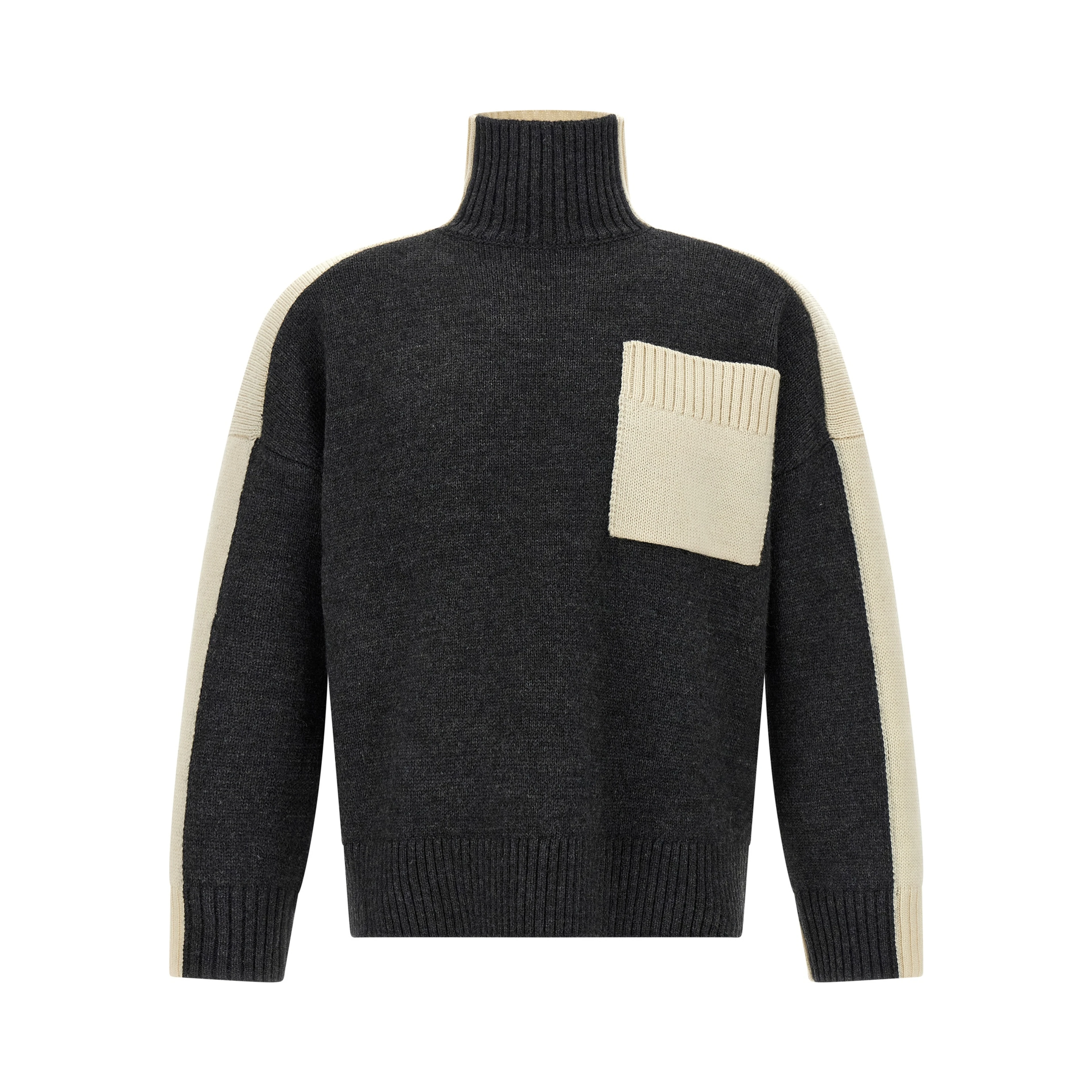 Gray Elastane Cardigan