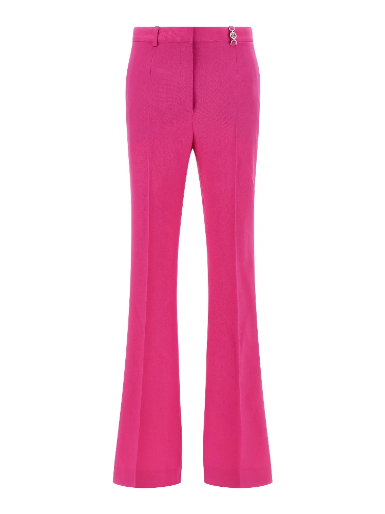 Fuchsia Virgin Wool Flared Pants