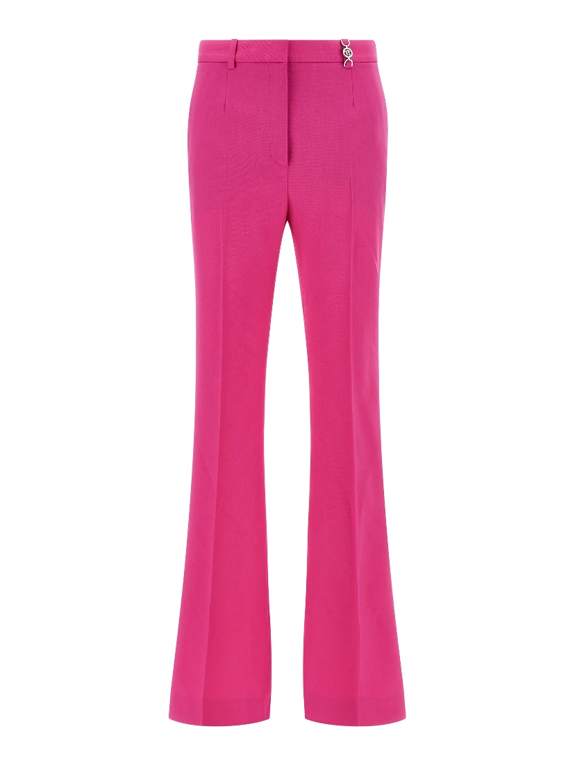 Fuchsia Virgin Wool Flared Pants