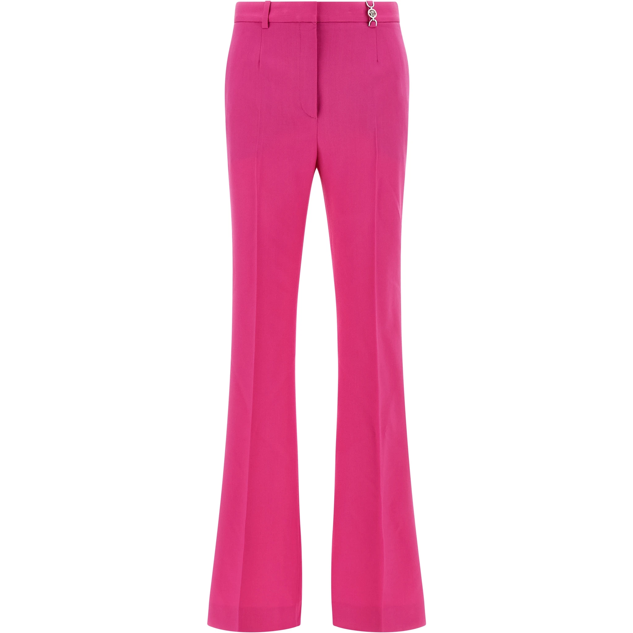 Fuchsia Virgin Wool Flared Pants
