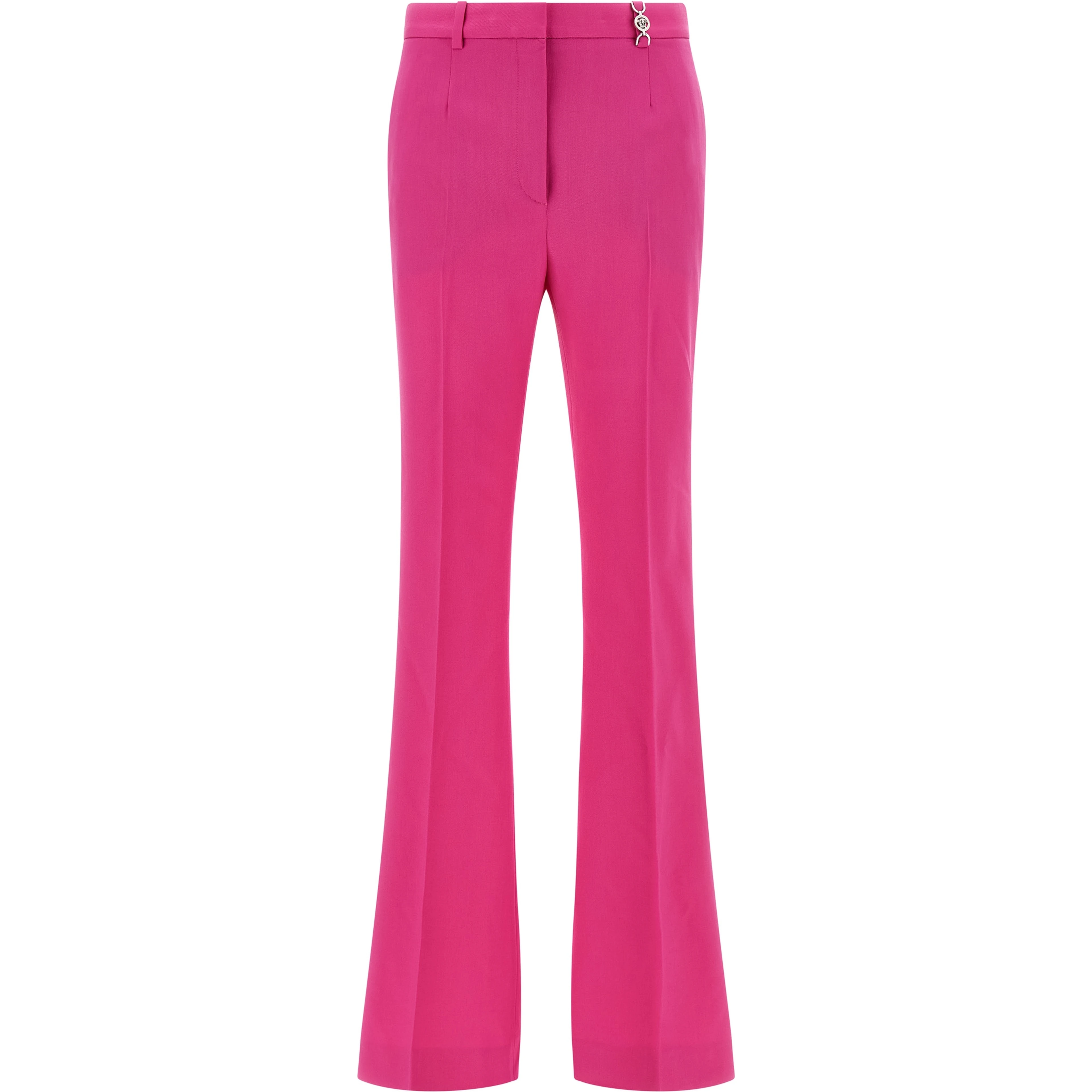 Fuchsia Virgin Wool Flared Pants