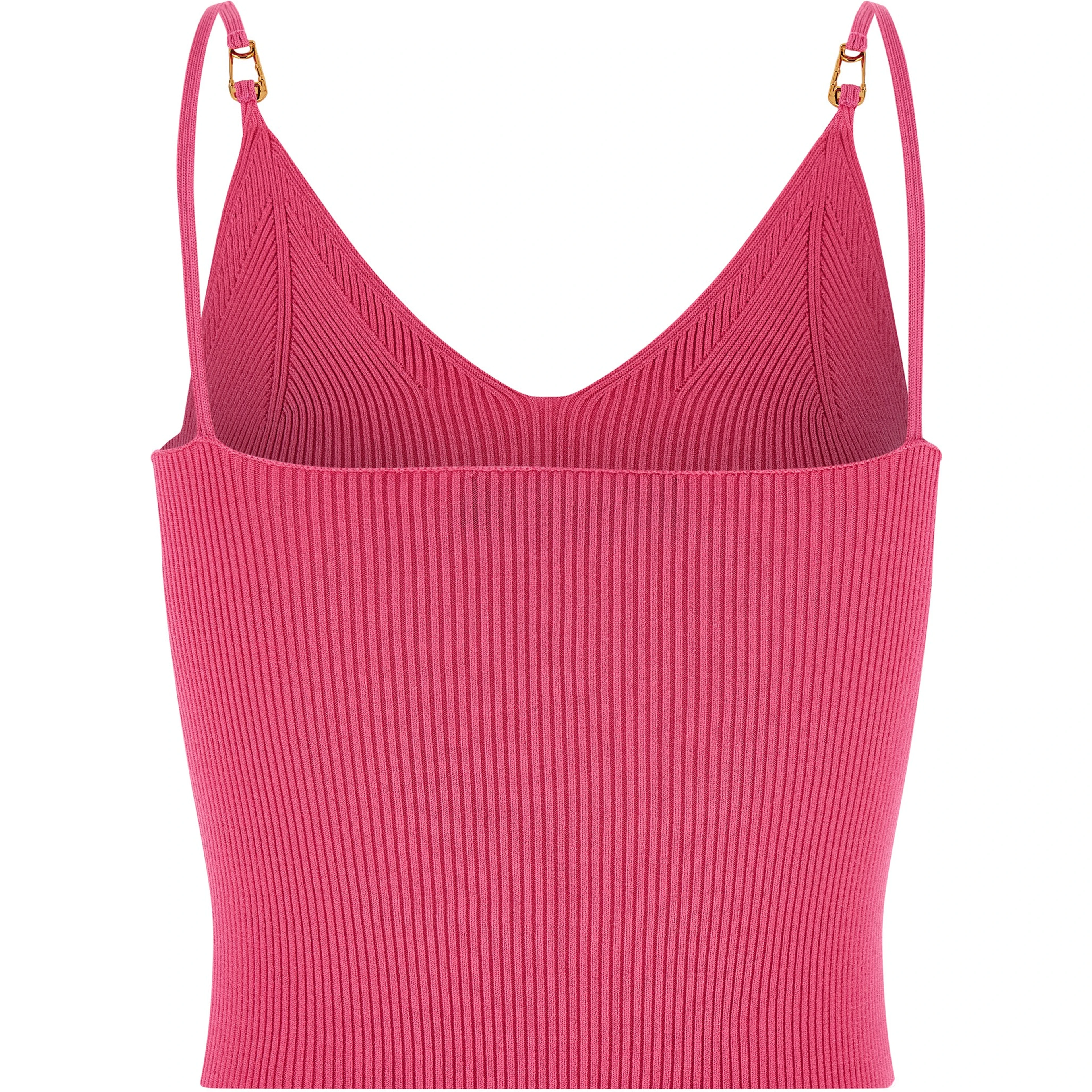 Fuchsia Viscose Sleeveles T-Shirt