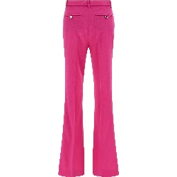 Fuchsia Virgin Wool Flared Pants